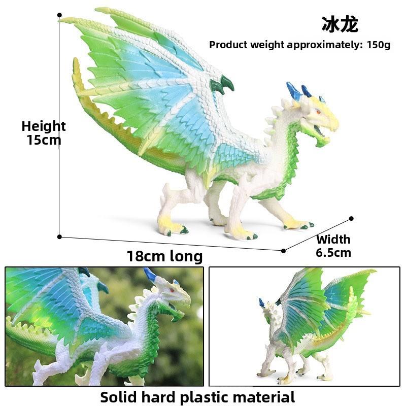 

Ancient Mythical Animal Monster Ice Dragon Model Ornament With Movable Mouth For Kids Playroom Decor And Learning зелений