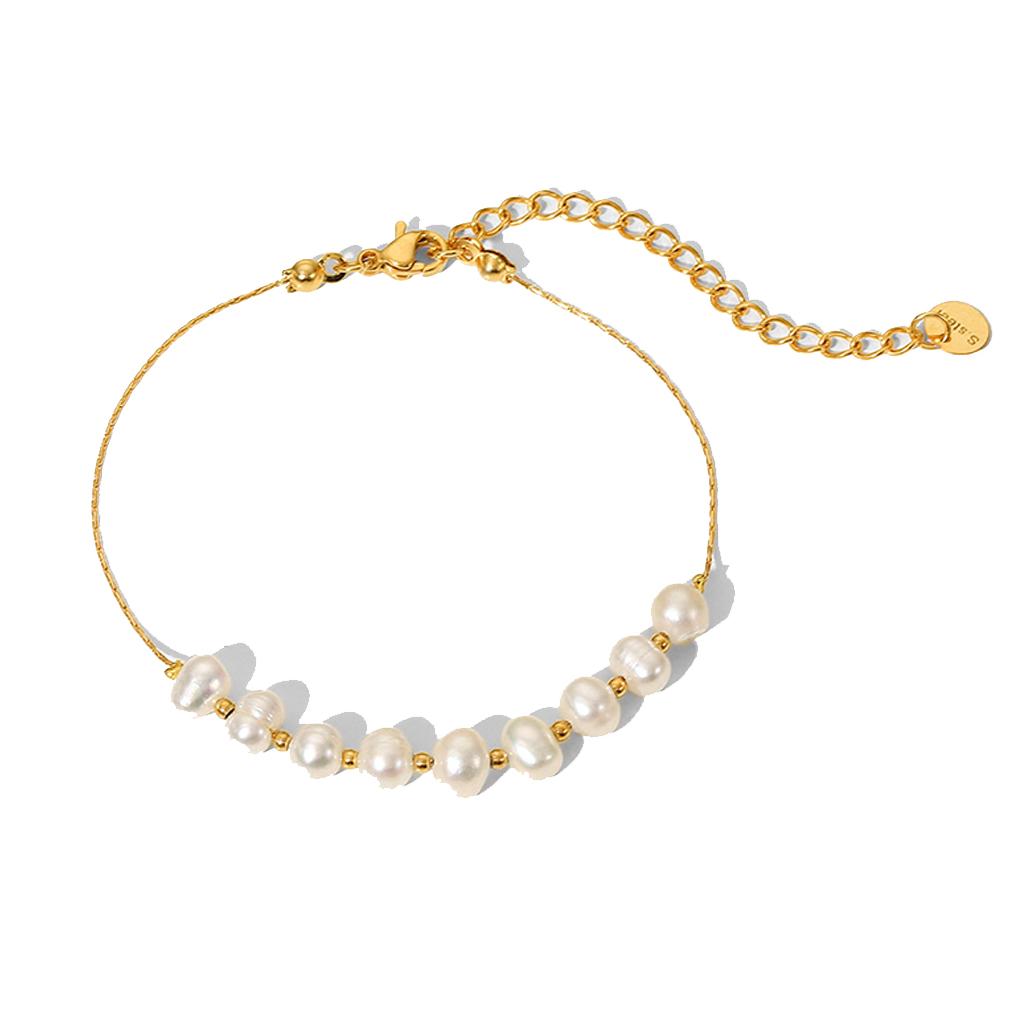 Women Pearl Bracelet Portable Decorative Replacement Electroplated Cute Romantic Pendant Bangle Jewelry Birthday Gift