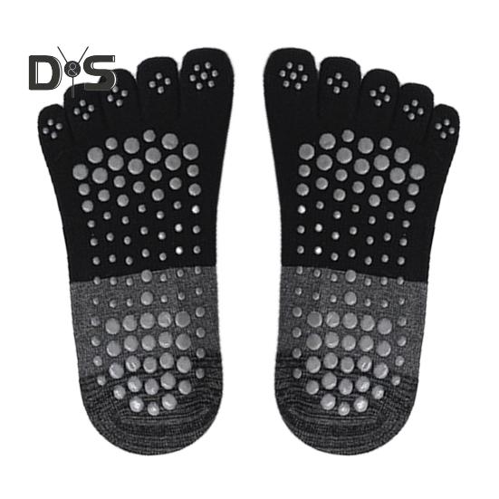 

1 пара носков для пола с задним ремешком, противоскользящая силиконовая подошва, высокоэластичные носки для йоги, танцев, фитнеса, носки с раздельными пальцами, поддерживающие носки для занятий в помещении чёрный