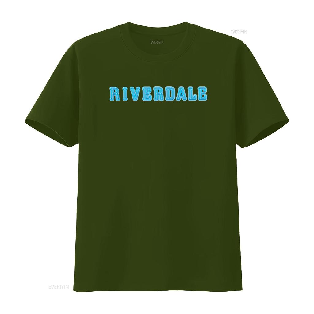 Riverdale Logo Neon Blue Print Adult T Shirt Trendy Fashion for Fans vintage Washed graphic Unisex Stylish Casual