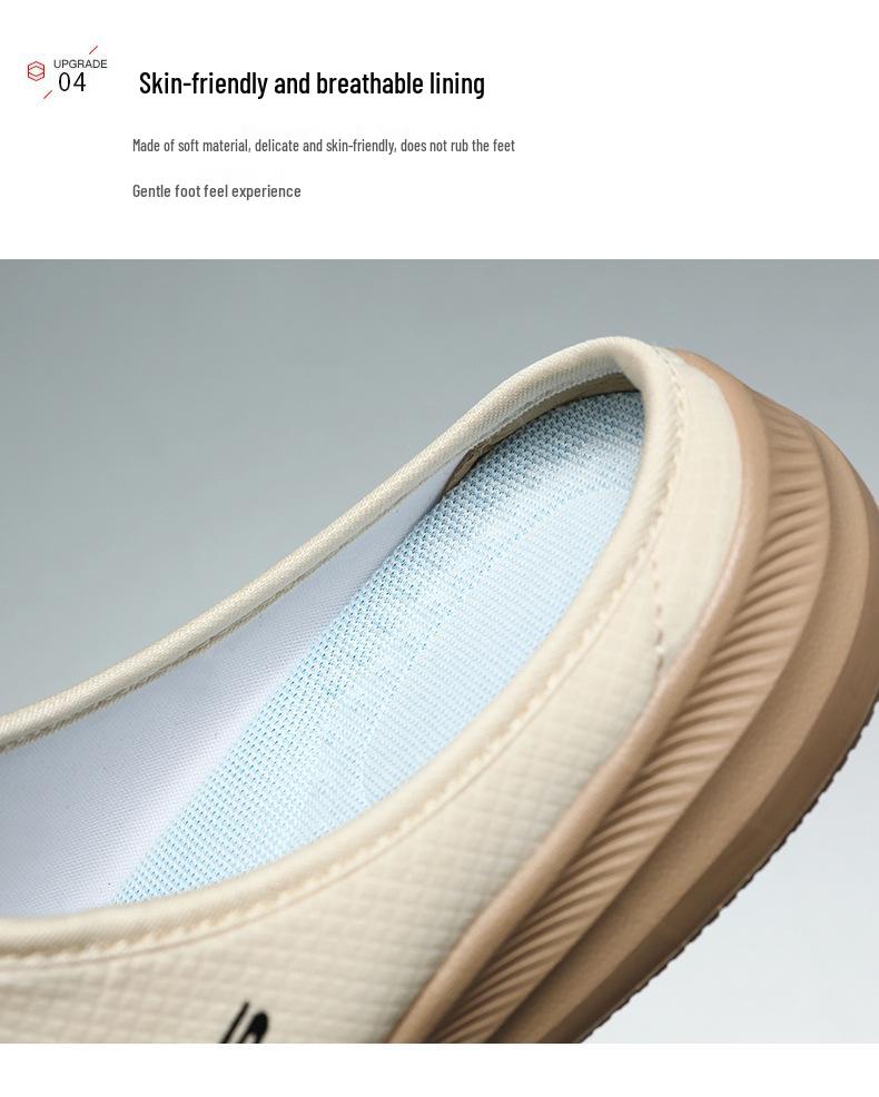 Men's Outdoor Closed-Toe Slip-On Slippers - Plus Size, Soft Sole, Low Cut Casual Shoes