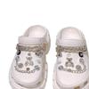 Fibbia a Catena con Orsetto Abbraccio e Strass per Scarpe con Foro Accessori Fai da Te