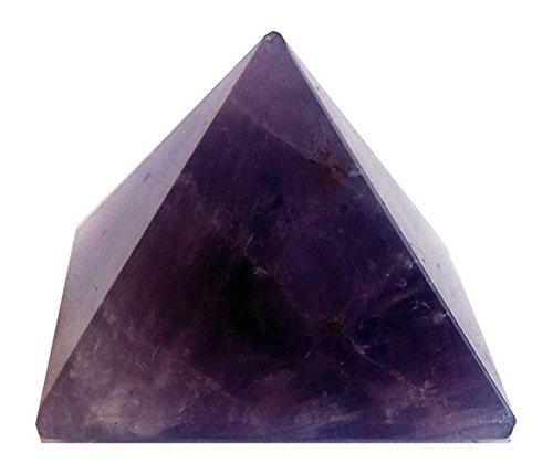 Purpledip Amethyst Gem Stone Pyramid: Hand Polished Authentic Natural Healing Rock for Vaastu Feng Shui Positive Energy (10975)