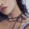 Premium Metal Copper Platinum Plated Magnetic Buckle Clavicle Chain Simple Personality Unique Niche Color Crystal Beaded Necklace