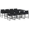 VidaXL Ensemble à manger de jardin 9pcs coussins noir résine tressée 3278046