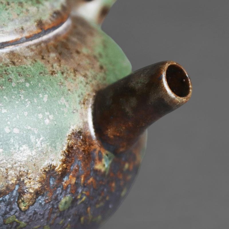 200ml Japanese Ceramic Teapot Kiln Change Green Retro Style Kung Fu Tea Set