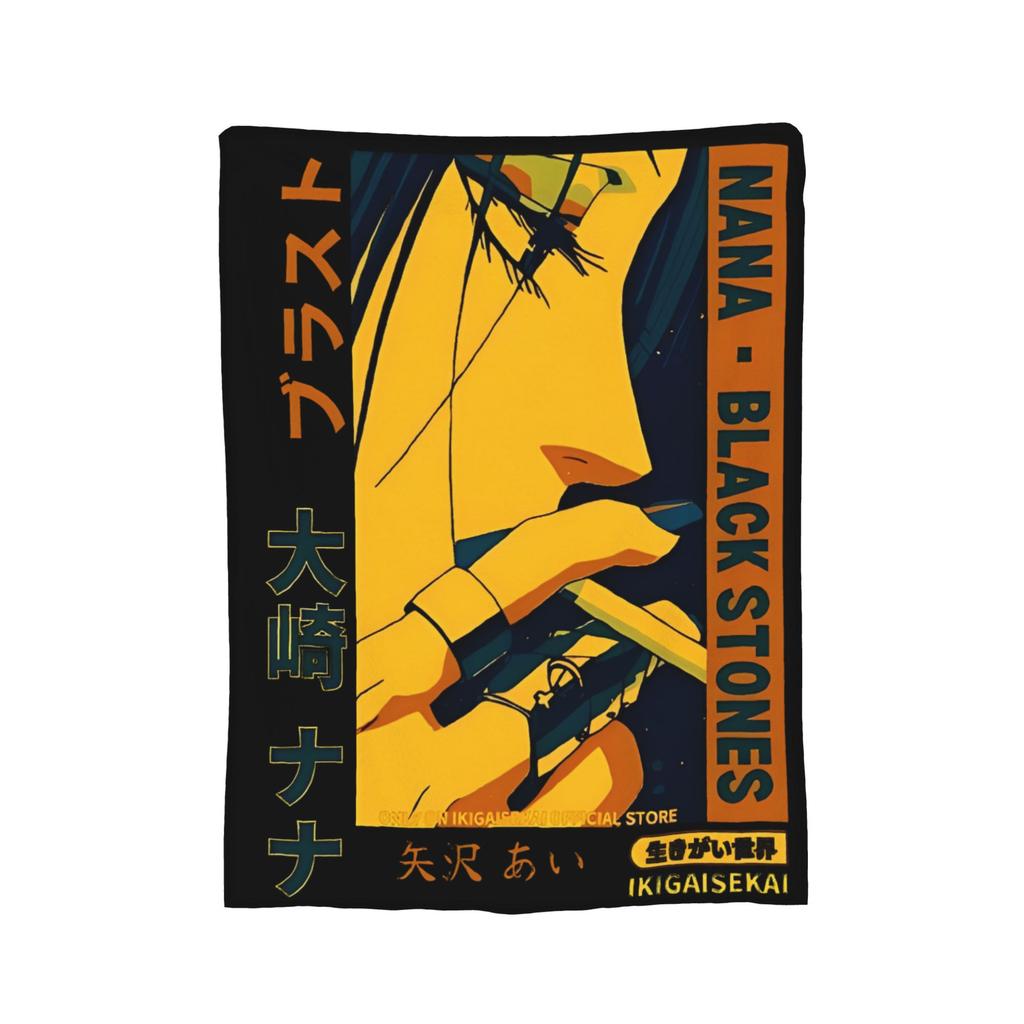 Nana Osaki Anime Blanket Cover Flannel Black Stones Punk Manga Warm Throw Blankets for Bedroom Sofa Bed Rug