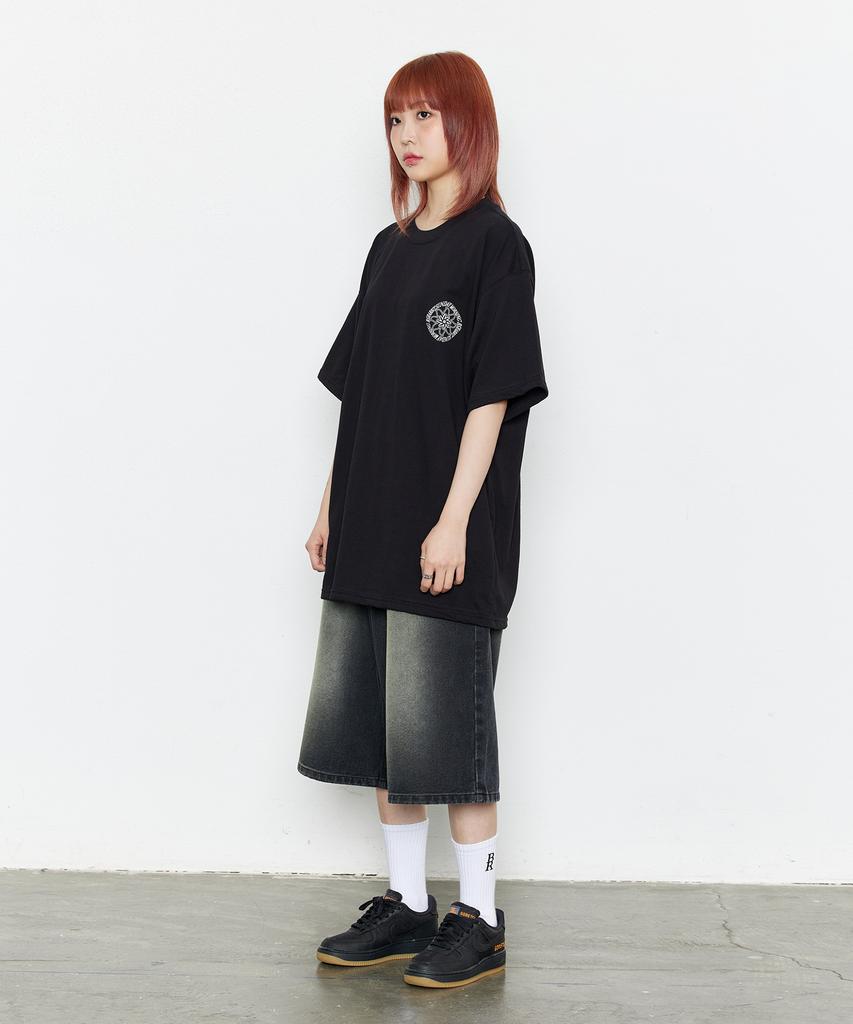 Bieseulaebis Carpenter Loose Fit Denim Shorts Vintage Black