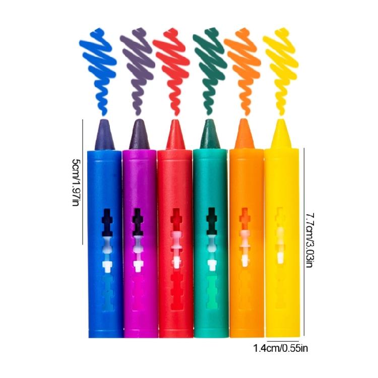 Washable Crayons For Kids Toddler Comfortable Grip Colorful Crayon with Pen Holder for Toddler Art Drawing Coloring