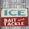 Vintage Fishing Metal Tin Sign Rustic Tackle Decor Wall Art 12x16 Inch