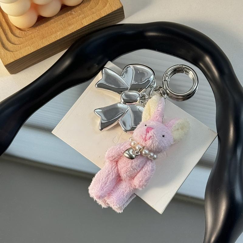 Eleganter Plüschbär-Schlüsselanhänger, weicher, pelziger Tieranhänger für Rucksäcke und Taschen, modisches Accessoire, Dekoration