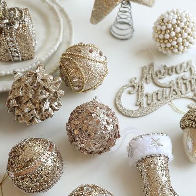 Neue Champagner Weihnachtsbaumkugel Hängeornamente Glitzer Schaum Weihnachtsornamente Weihnachtshänger Weihnachtsfeier