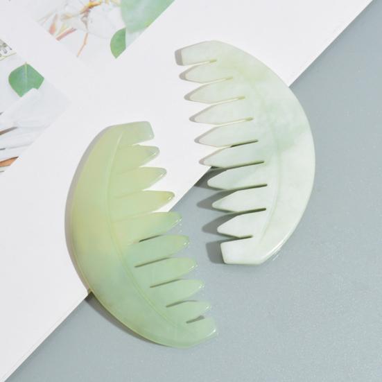 Jade Comb Scratchless Hurtless to Scalp Stone Jade Stone Guasha Comb for Hair