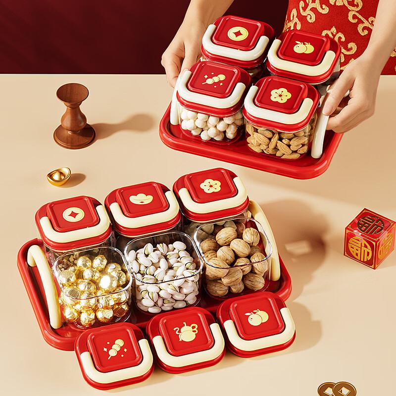 Six-Grid Transparent Snack & Dry Fruit Tray