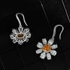 Tancise 7*7Jewelry Gelbe High Carbon Diamond Ohrringe 7*7 Herbst Chrysantheme Blühende Luxus Ohrringe 925.