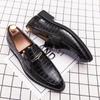 Fashion 2024 Classic Crocodile Pattern Business Flat Shoes Men Designer Formal Dress Leather Shoes Men's Loafers Wedding Party Shoes