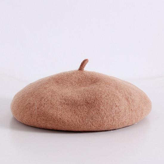 

Осень-зима, детский однотонный шерстяной берет, шапки Boina, детская теплая шапка с изображением тыквы в британском стиле для детей, аксессуары для девочек