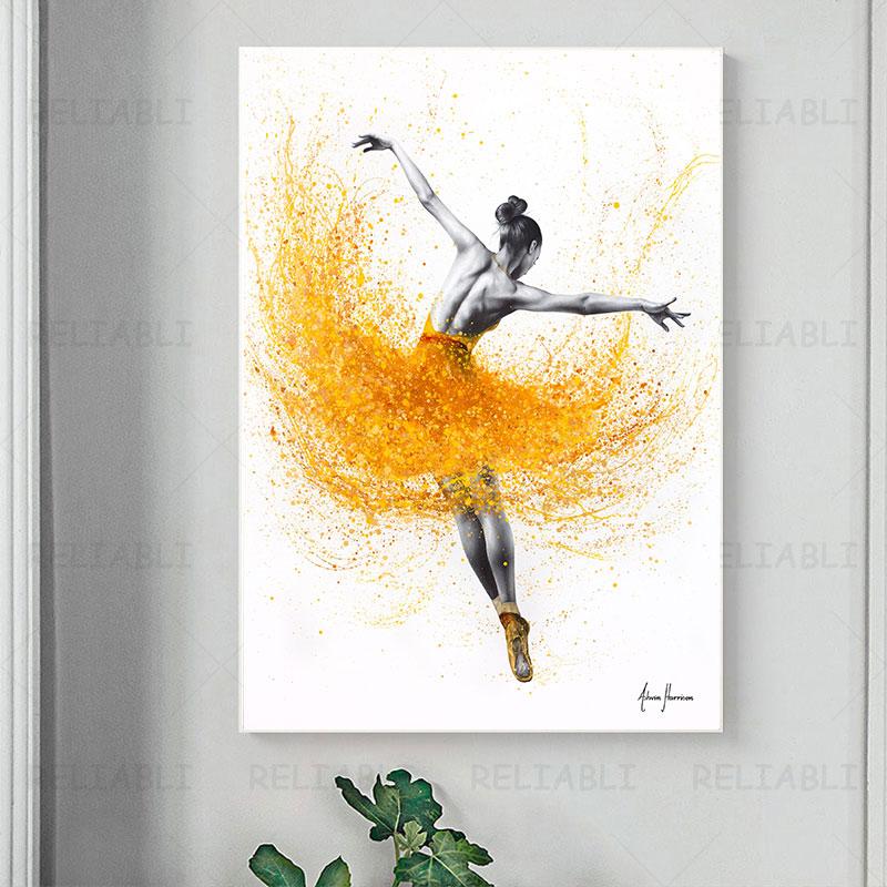 Abstract Dancing Girl Dance Woman Canvas Painting Watercolor Skirt Wall Art Sexy Portrait For Living Room Home Decor Cuadros
