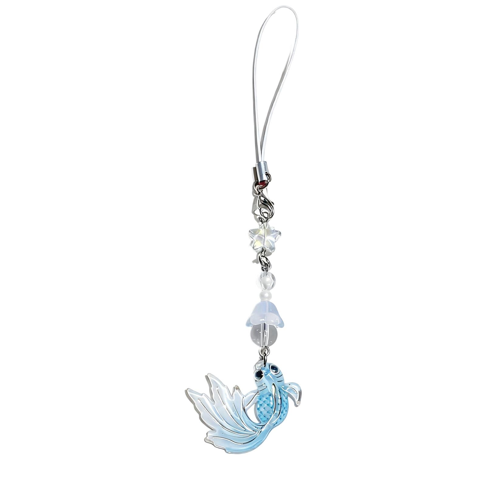 

Artistic Goldfish Pendant Chain Multipurpose Acrylic Craft Item Accessory For Personals Electronics And Purses синий