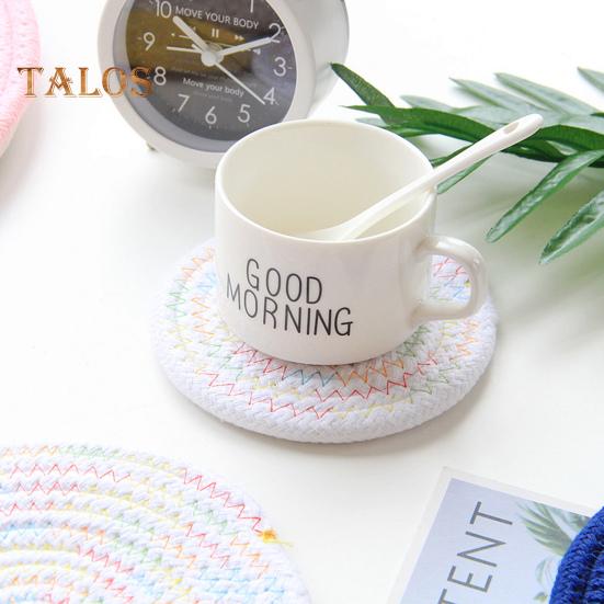 Stolní podložka opakovaně použitelná bavlněná podložka proti opaření Praktická ručně tkaná izolační podložka Jídelní dekorační podložka pod bar