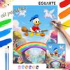 Digital Oil Painting Art Kit Donald Duck Flying Broom Rainbow Unicorn Handmade Coloring Painting Home Decor