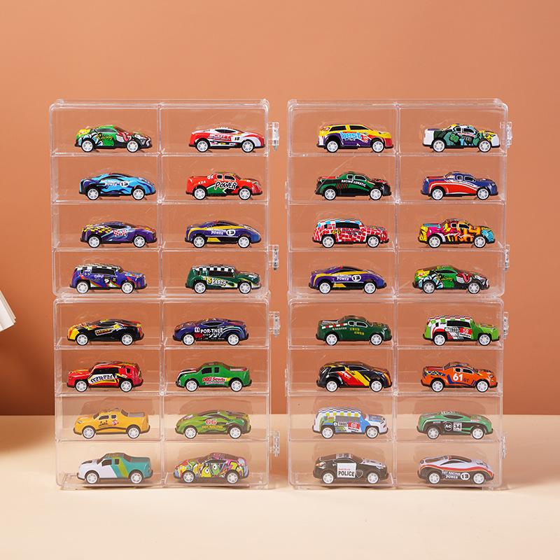 Transparent 4-Layer 8-Grid Toy Car Model Dustproof Display Case