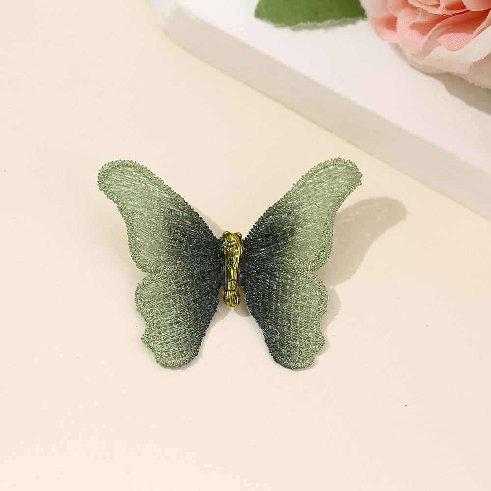 Retro light luxury handmade enamel embroidery butterfly brooch female niche high-end pin DIY high-end corsage