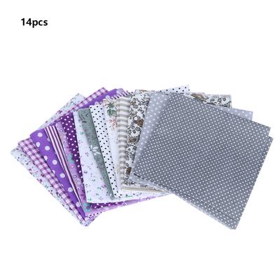 25x25cm 14Pcs Various Beautiful Printed Pattern Cotton Cloth Sewing Fabric DIY Material