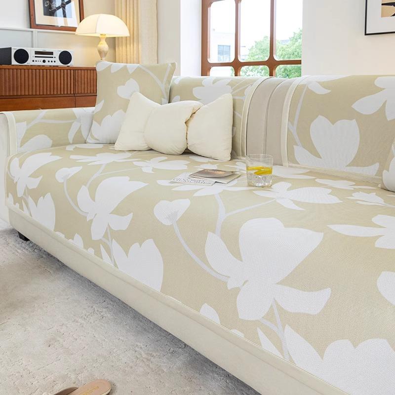 New Sofa Cushion, Summer Non-Slip And Cool Feeling Ice Silk Small Fresh Seat Cushion, Summer Mat Sofa Cover Cover Towel