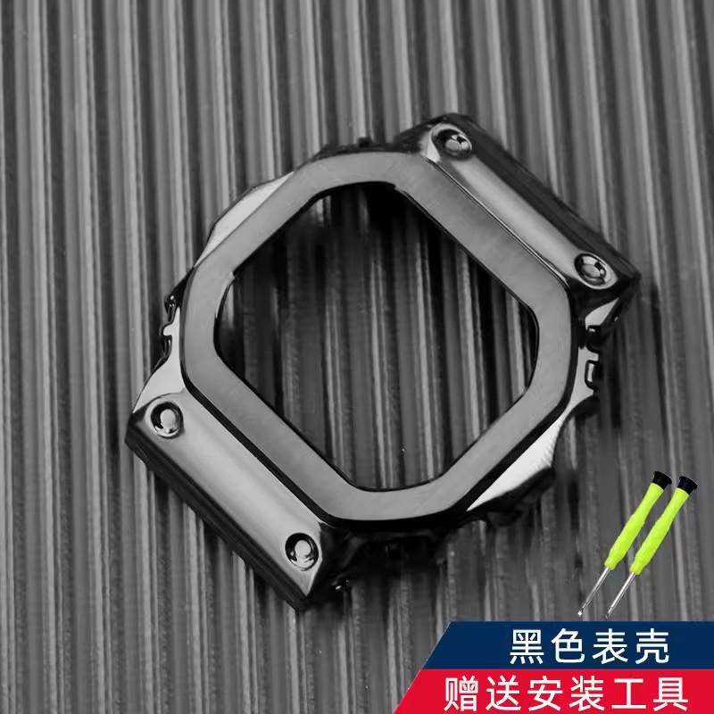 Genuine Leather Strap for CASIO G-SHOCK GMW-B5000 35th Anniversary  Vintage Cowhide Band Gold/Silver Brick Watch, Retro Strap for GMW-B5000