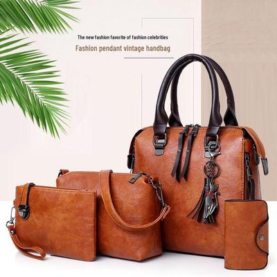 French-European Fashion Retro Women's Crossbody & Shoulder Bag Set - Four Pieces