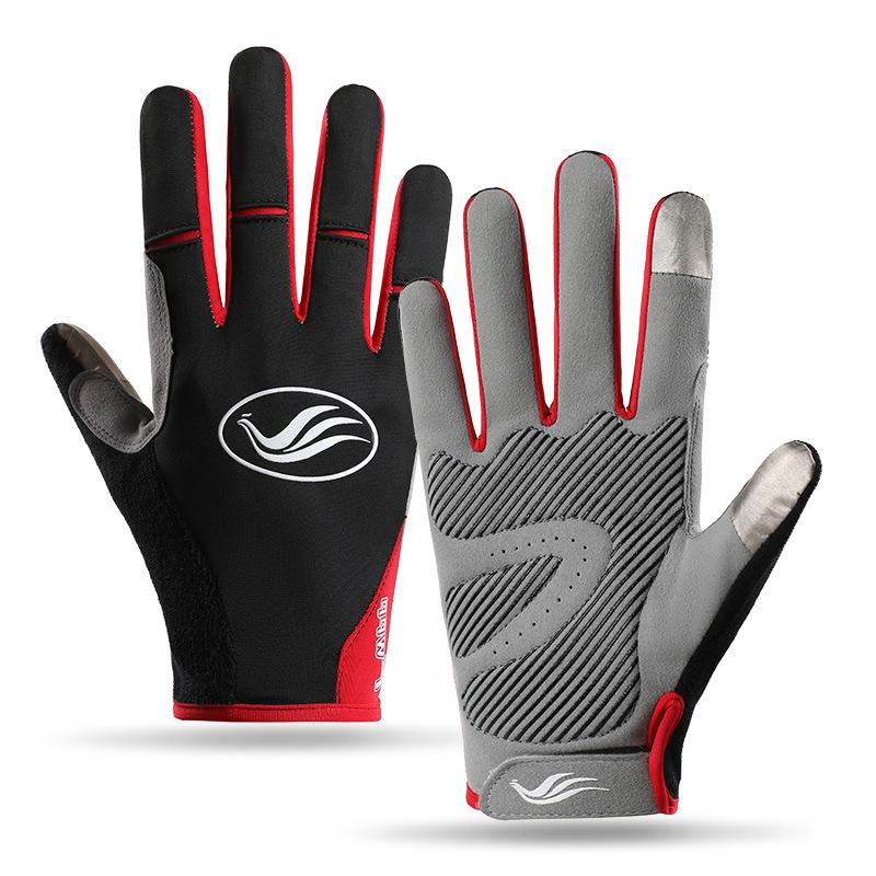 Bicycle mountain bike spring and autumn summer sports gloves full finger thin breathable non-slip shock absorption