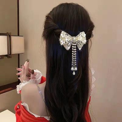 1PC High-value Tassel Hair Clips Ribbon Hair Clips Women's Hair Accessories Premium Spring Hair Clips Women's Accessories