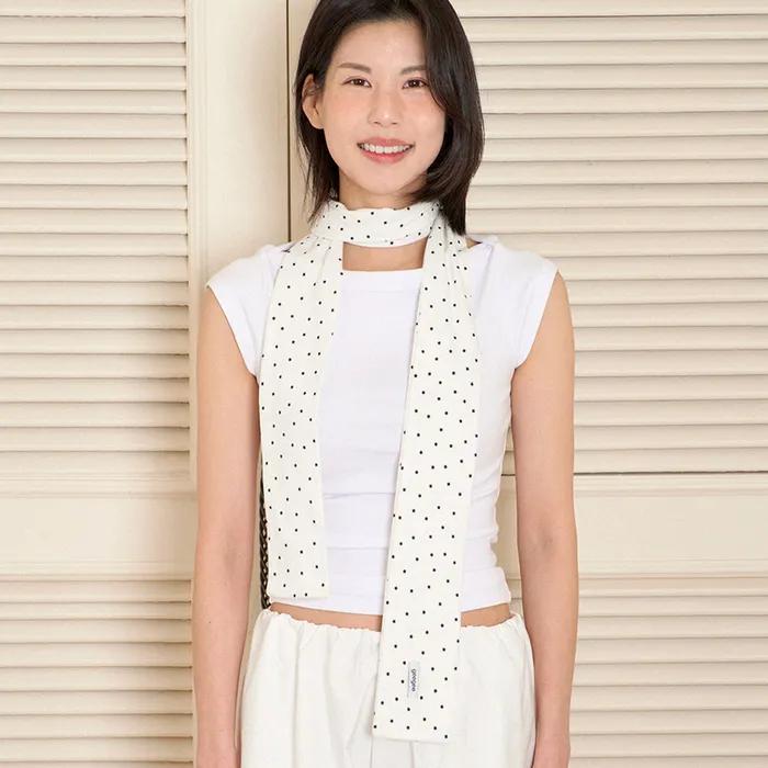 mini star cotton scarf - ivory