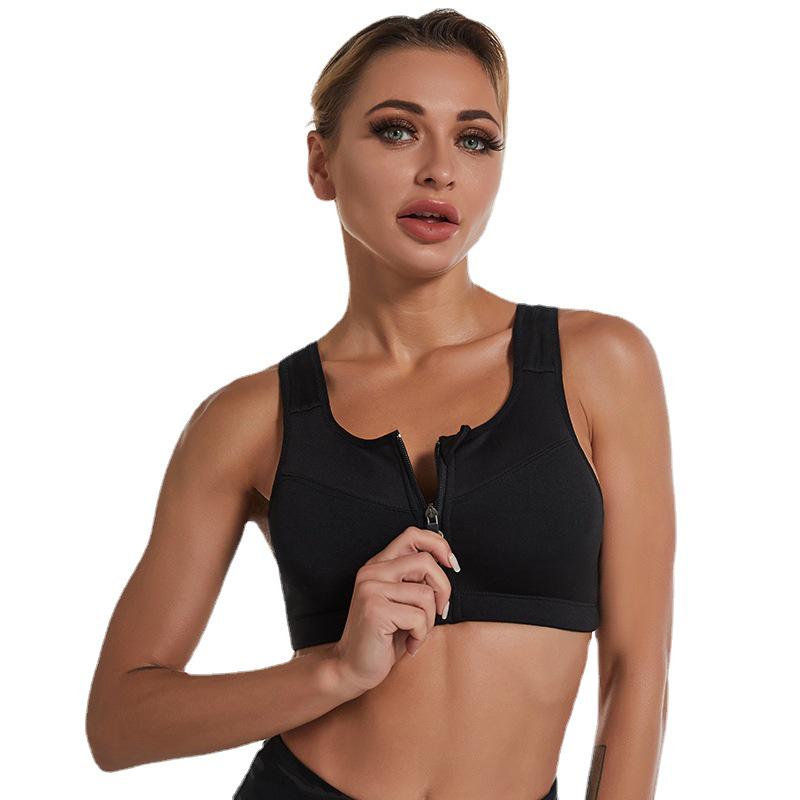 Reggiseno Sportivo con Zip Taglie Forti - Senza Ferretto Antishock Gilet per Yoga e Corsa