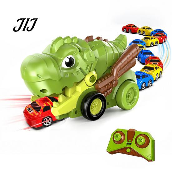 Magnetic Mini Car Toy RC Dinosaur Toy, Remote Control Swallowing Dino Snake Game 2 Players Competitive Electric Vehicle for Kids Educational Toys