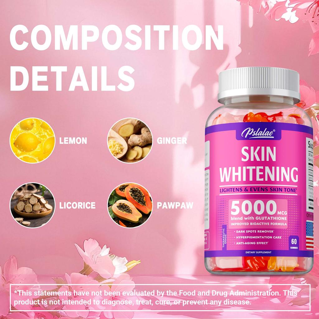 Pslalae Glutatyon Beyazlatıcı Sakızlar - 5000 mcg Karışım - Cilt Sağlığı