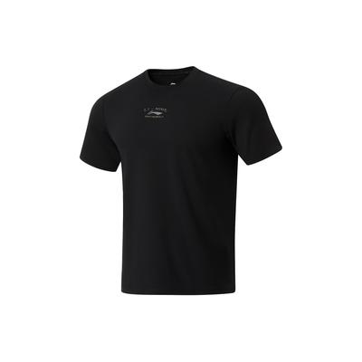 T-shirt Traspirante Confortevole Asciugatura Rapida Girocollo Manica Corta Uomo Top Nero ATSU475-6