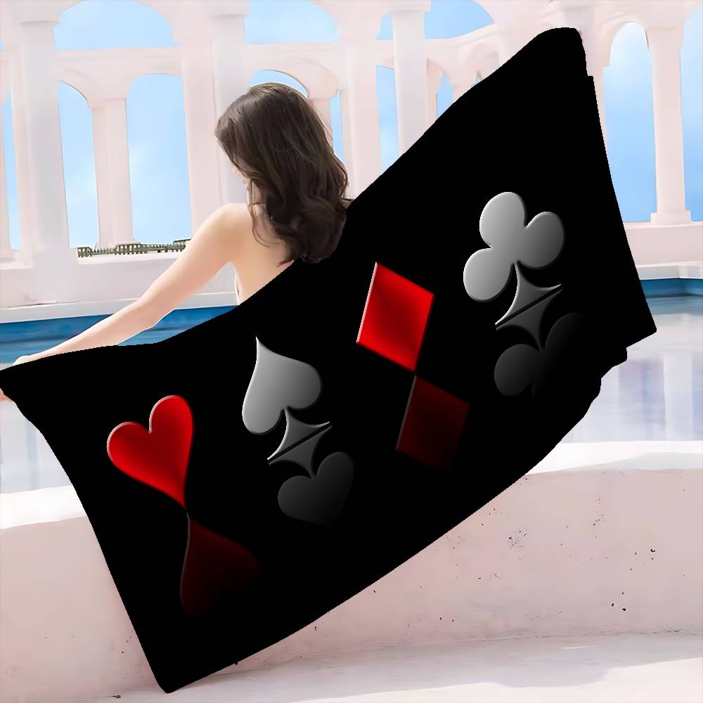 Ace of Spade Microfiber Beach Towel Absorbent Quick Dry Soft Yoga Swimming Resort Mountain Climbing Towel