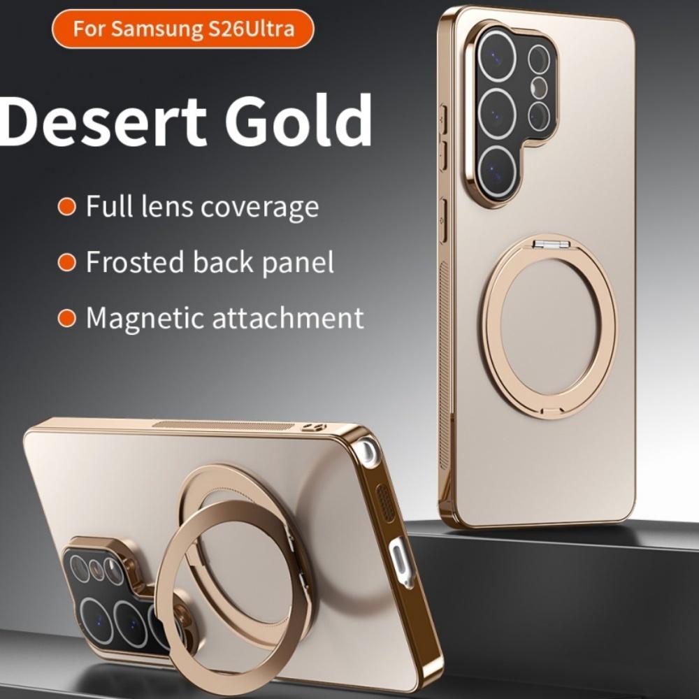 Thin Metallic Paint 360° Rotating Magnetic Ring Holder Case For Samsung S26 S25 S24 Ultra Plus S25FE Plating For Magsafe Cover
