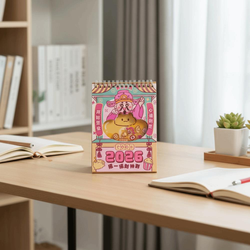 Double Coil Flip Calendar Cartoon Monthly Planner Creative Desktop Calendar  Student