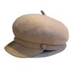 New High End Wool Octagonal Hat for Women In Autumn and Winter Woolen Beret Hat Retro Versatile Newsboy Hat