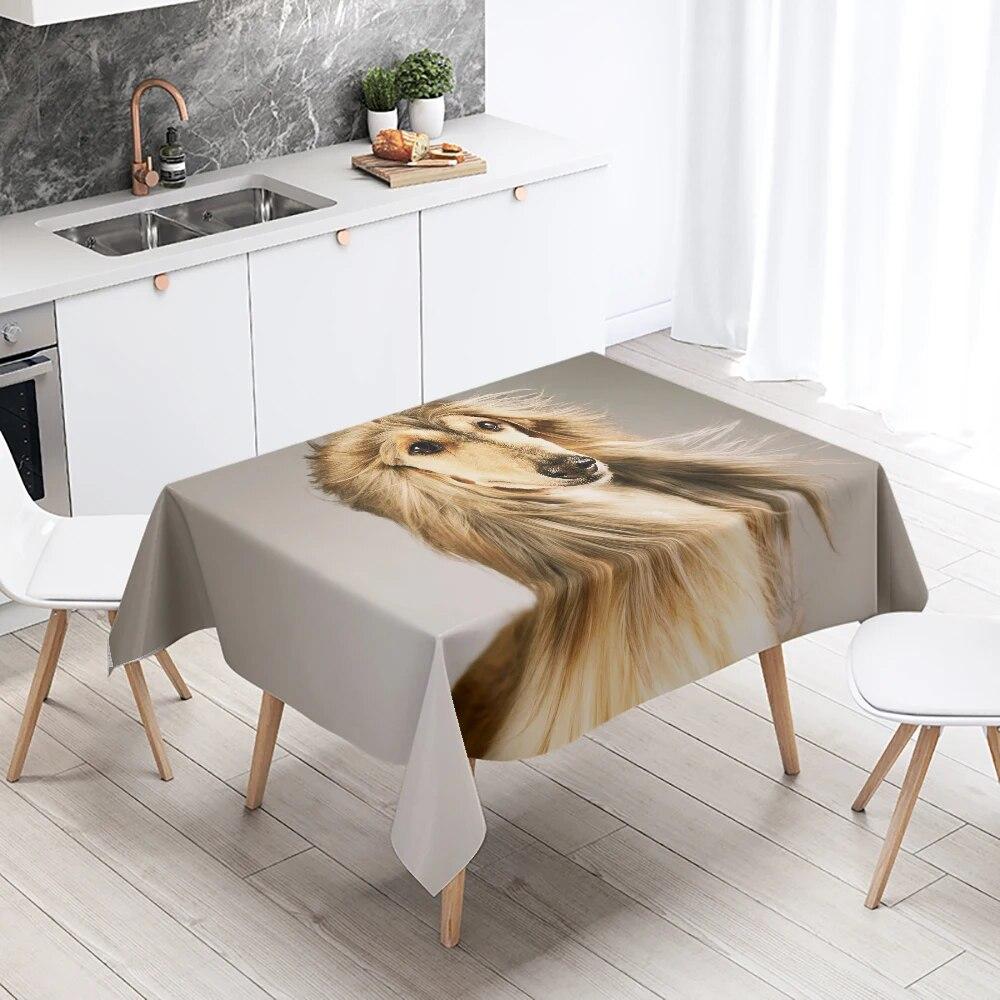 Afghan Hound Tablecloth Cute Animal  Camping  Party Restaurant Table Decoration Waterproof Home Decor