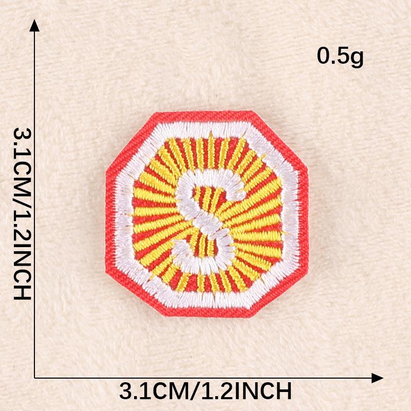 Duoku English Alphabet Cloth Sticker Computer Embroidery Label Small Patch Clothing Textile Accessories Embroidery Sticker