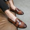 Men Loafers Street Style Brown Monks Formal Business Wedding Dress Prom Blazers Tuxedo Party Shoes Plus Size