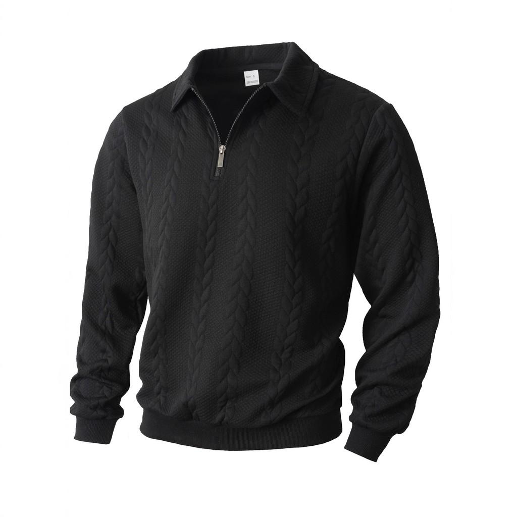 Young Men Fashion Sweater With Knit And Mock Collar For Casual Autumn Wear