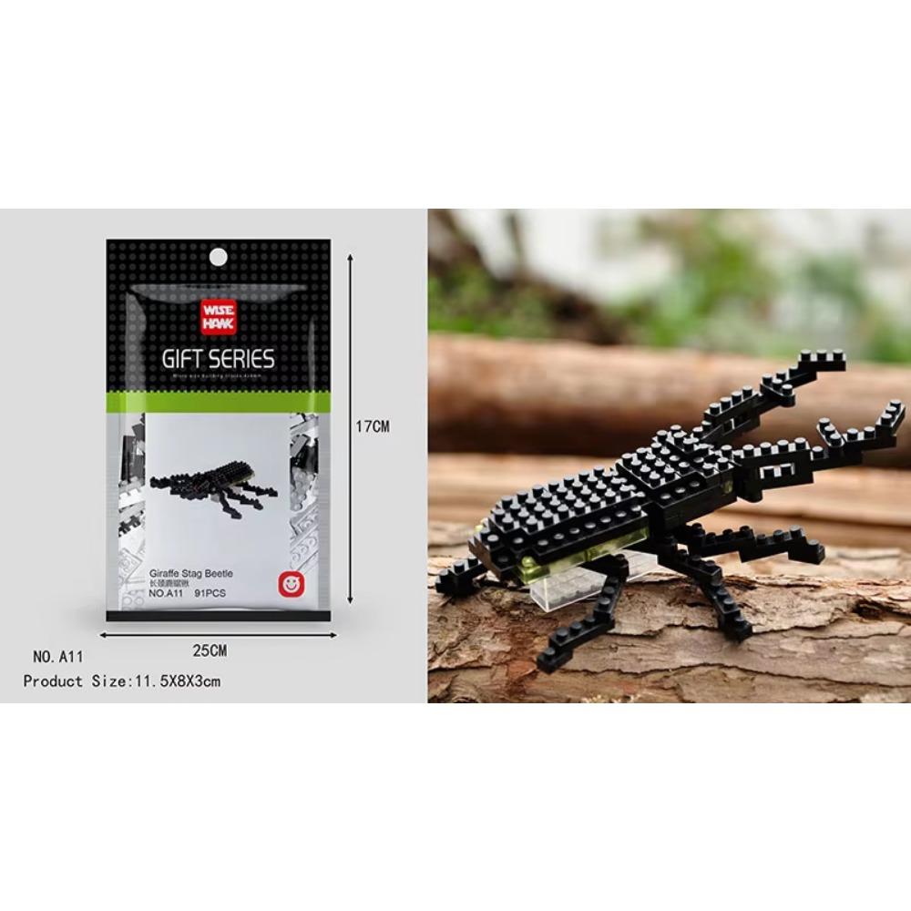 Kids Toy Mini Building Blocks Micro Bricks Eagle Moose Dog Cat Bird Animals 3D Model Bag Gifts Educational Toys For Children