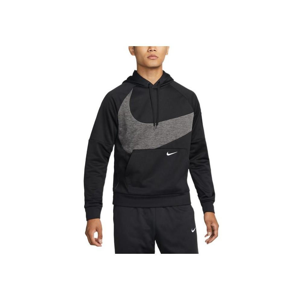 Nike Logo Print Drawstring Hoodie Long Sleeve Sweatshirt Men Tops Black DQ5402-010