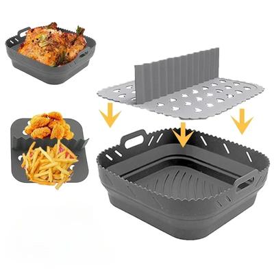 Silicone Tray Oven Baking Tray Pizza Fried Chicken Baking Tool Reusable Liner Easy Clean Airfryer Silicone Basket Kitchen Tool