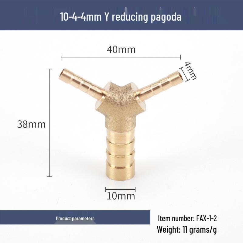 Copper Y-Type Reducing Tee Connector for Soft Water, Oil, and Air Pipes (Sizes 4, 6, 8, 10, 12)